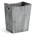 thumbnail image 1 of Rustic Wood Trash Can Wastebasket Bin For Bathroom Office Bedroom Living Room，Grey, 1 of 4