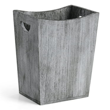 NEX Wood Trash Can, Rustic Farmhouse Style Wastebasket Bin - Walmart.com