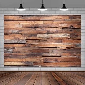 Rustic Wood Wall Photography Background,7X5Ft Rustic Brown Backdrop Party Art Event Decoration