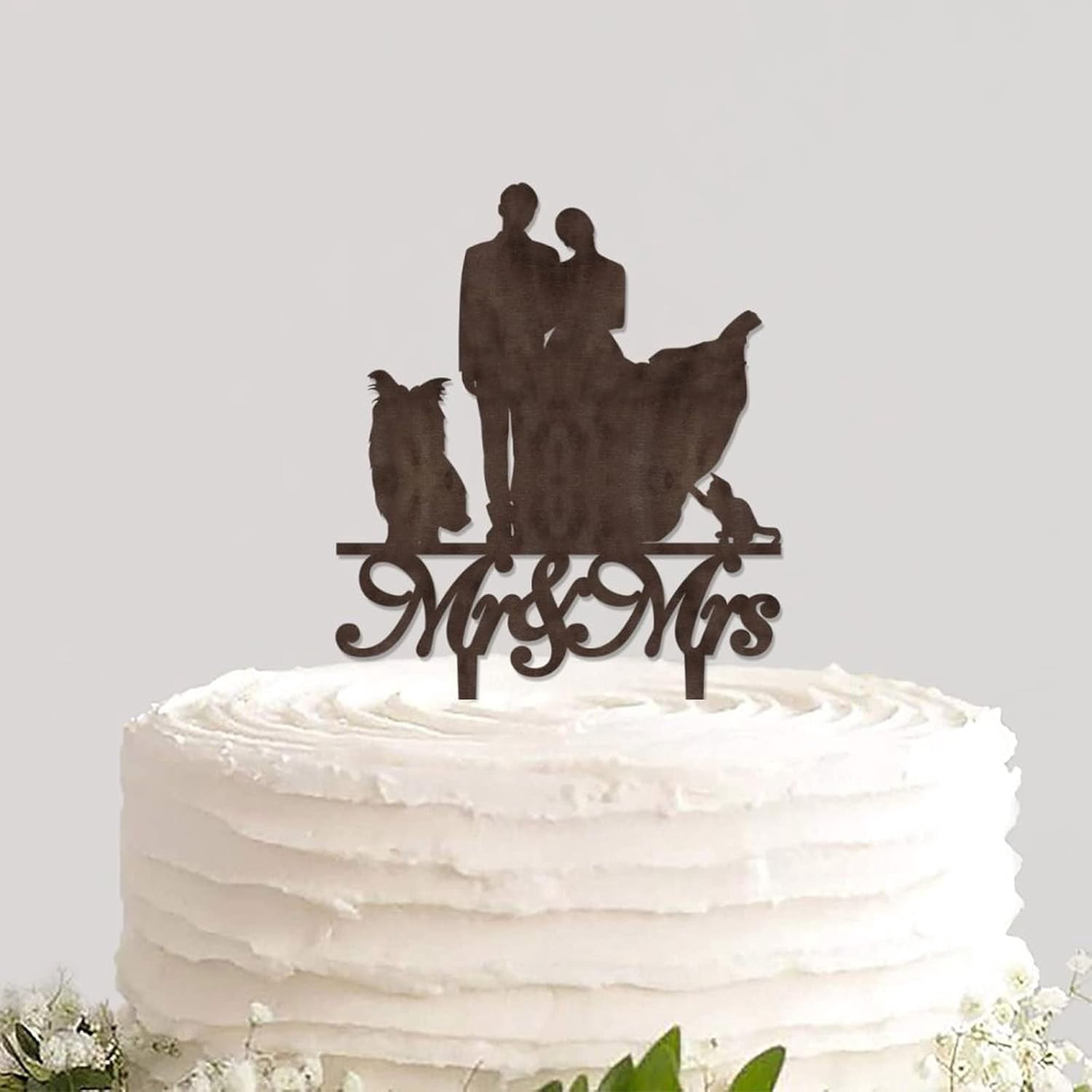 Rustic Wood Wedding Cake Topper Wooden Cake Insert Custom Mr And Mrs ...
