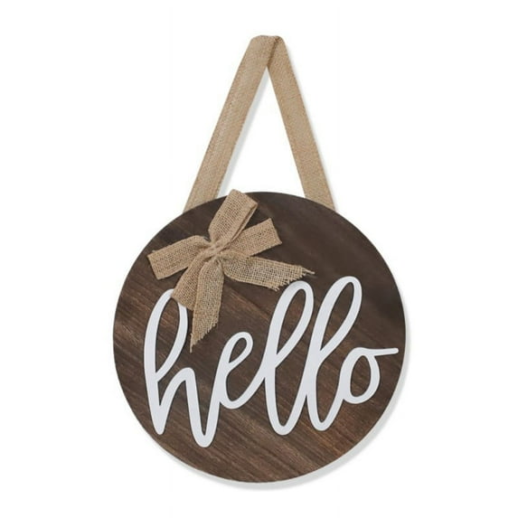 Rustic Wood Wreaths Front Door "Hello" "Welcome" Hanging Sign Farmhouse Porch Home Decor