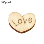 Rustic Wooden 100pcs Wood Love Heart Stars Wedding Table Scatter Decoration Crafts
