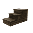 thumbnail image 1 of Rustic Wooden 3-Step Pet Stairs – Durable Dog & Cat Steps for Bed or Couch, 16" W x 15" H x 30" D, 1 of 8