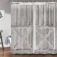 thumbnail image 1 of Rustic Wooden Barn Door Shower Curtain for Bathroom Western Country Vintage Rural Farm House Door Fabric Bath Curtains, 1 of 6