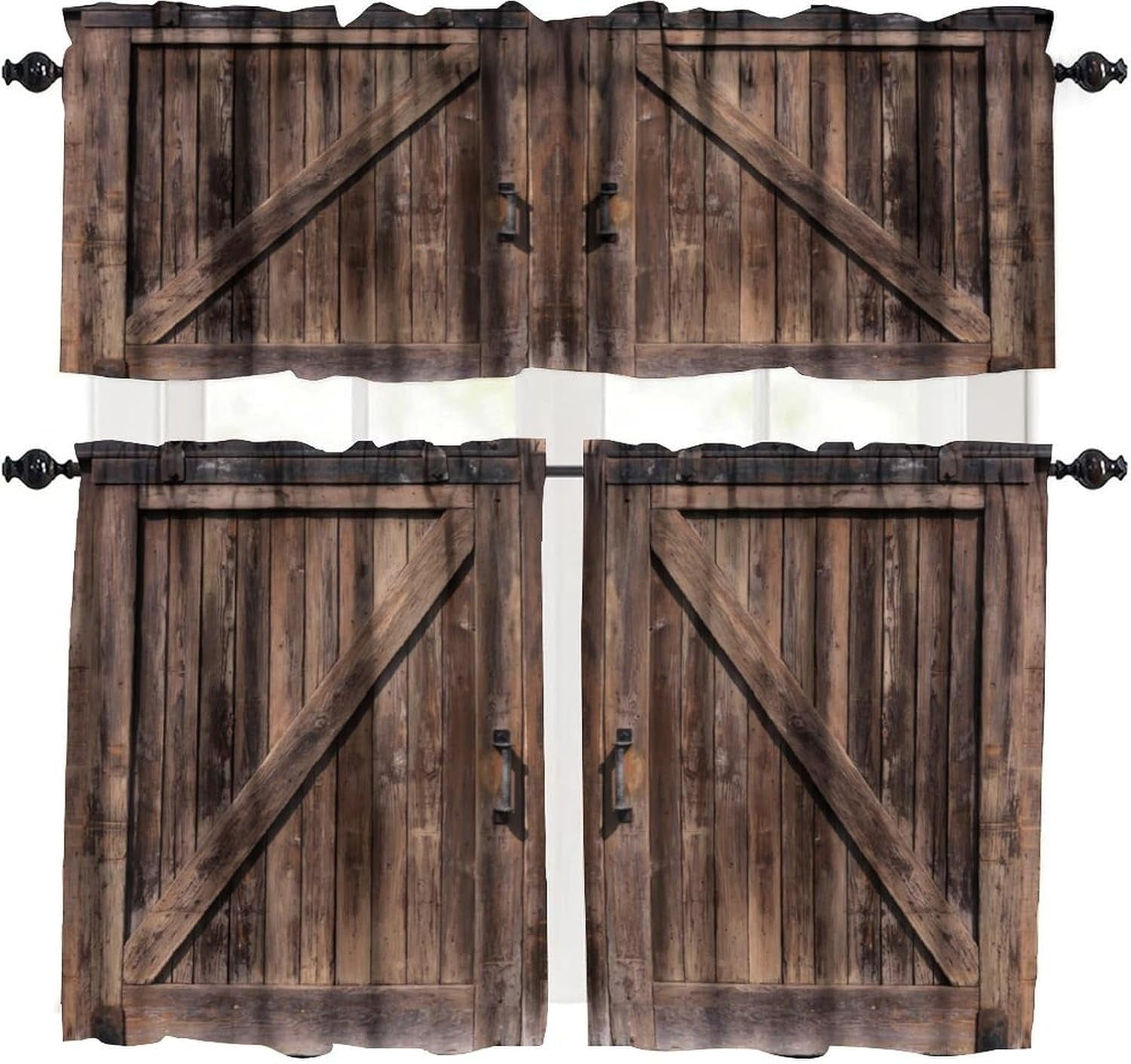 Animal Cow Color Oil Painting Window Valance Curtain Kitchen Cafe Short Curtains Living Room Tie Up Valance Curtain