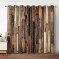 thumbnail image 1 of Rustic Wooden Blackout Curtains Brown Wood Hardwood Floor Plank Board Door of Farmhouse Village Rural Lodge Retro Decor for Bedroom Living Room Grommet Window Drapes 2 Panel Set, 42"x84", 1 of 5