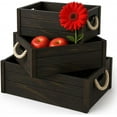thumbnail image 1 of Rustic Wooden Crates – Set of 3 Nesting Wood Boxes – Decorative Storage Bins for Home, Kitchen, Bathroom, Shelves – Farmhouse Style Crate Boxes for Organization & Display (Black Vintage), 1 of 8