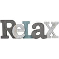 thumbnail image 1 of Rustic Wooden Cutout Word Decor Freestanding Relax Tabletop Decor, 15.75" X 5" Multicolor Relax Block Letters Sign Wall Decor Family Mantel Decor (Multicolor Relax Sign), 1 of 7