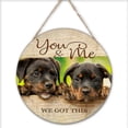 thumbnail image 1 of Rustic Wooden Decor You and Me We Got It Dog Round Wooden Hanging Wall Sign Animal Wood Wall Decoration for Bedroom Valentine's Day Gift for Women Men 12x12 Inches, 1 of 6