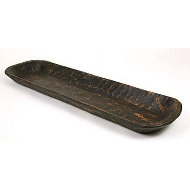 Rustic Wooden Dough BowlBateaExtra LongBlack