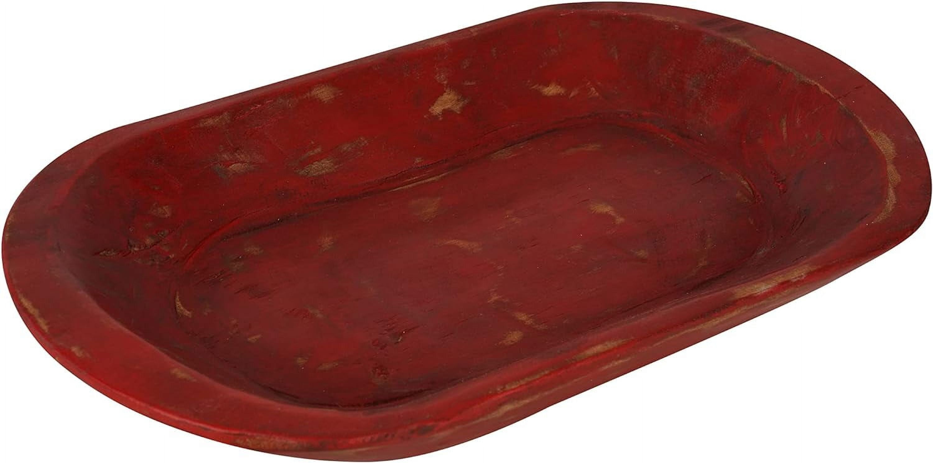 Rustic Wooden Dough Bowl-Batea-Red - Walmart.com