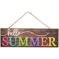 thumbnail image 1 of Rustic Wooden Hello Summer Sign - 15" x 5", Wood Wall Decor, Porch, Front Door, Summer Camp, Beach, Wreath, Swag, Office, Garland, Home, Kitchen, School, Fundraiser, 1 of 2
