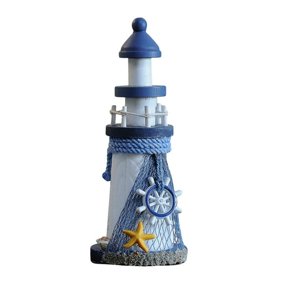 WRITWAA 1Pack Nautical Marine Lighthouse Decor Wood for Party and Home