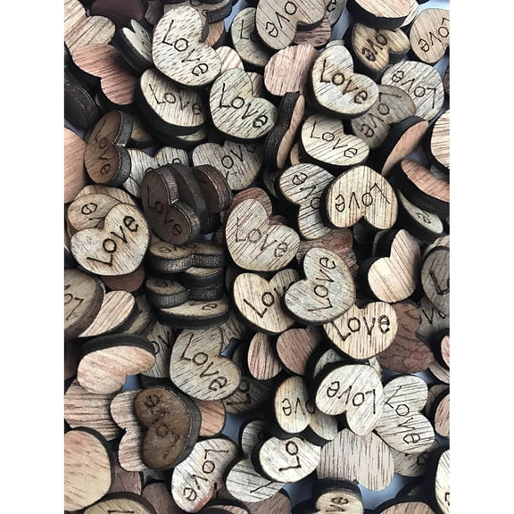 Rustic Wooden Love Heart Wedding Table Scatter Decoration Crafts