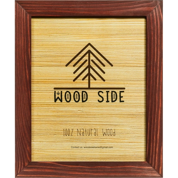 Rustic Wooden Picture Frame 11x14 - 100% Natural Solid Eco Distressed Wood for Wall Mounting Photo Frame - Cherry