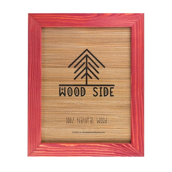 Rustic Wooden Picture Frame 11x14-100% Natural Solid Eco Distressed Wood for Wall Mounting Photo Frame - Red