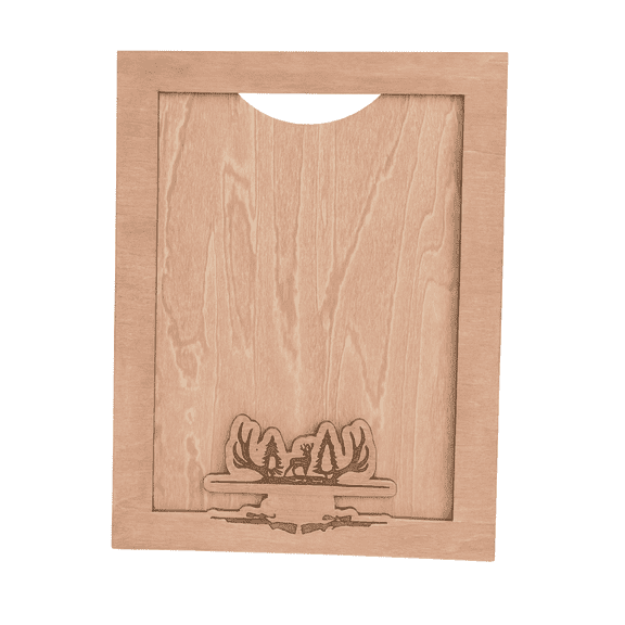 Rustic Wooden Picture Frame with Nature Scene Design, Light Brown, 5x7 Inch Display, Wall Mount and Stand Included, Decorative Photo Holder with Acrylic Plate