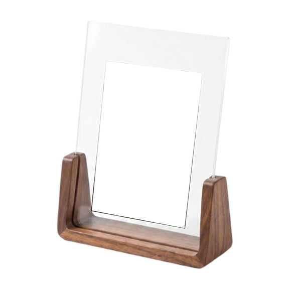 Rustic Wooden Picture Frame with U-Shaped Base, Double-Sided Acrylic Photo Frame, Desktop Display for Photos, Signs & Menu Cards
