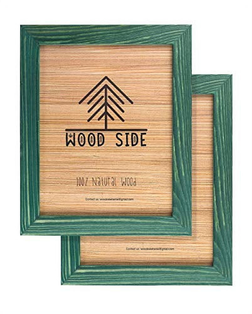 Rustic Green 8x10 Wooden Picture Frames Set of 2