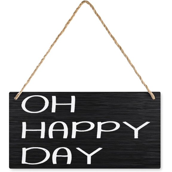 Rustic Wooden Plaque, Oh Happy Day Quote,12 x 8 Inch, Farmhouse Wall Decor for Kids Classroom