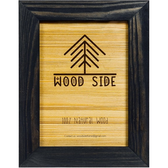Rustic Wooden Poster Picture Frame 12x16 - Natural Solid Eco Distressed Wood for Wall Mounting Photo Frame - Charcoal