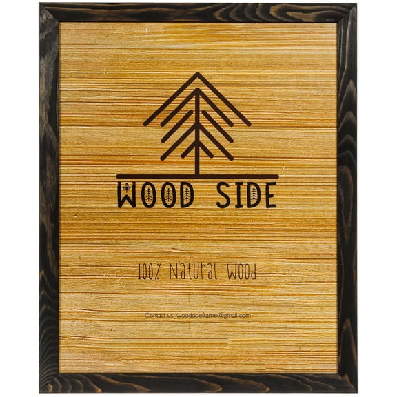 Rustic Wooden Poster Picture Frame 13x19 - Natural Solid Eco Distressed Wood for Wall Mounting Photo Frame - Charcoal