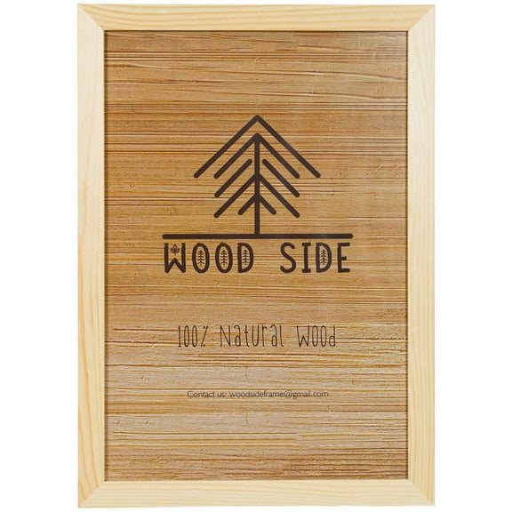 WOOD SIDE ORBIS Rustic Wooden Poster Frame 18x24 - Natural Solid Eco Distressed Wood for Wall Mounting