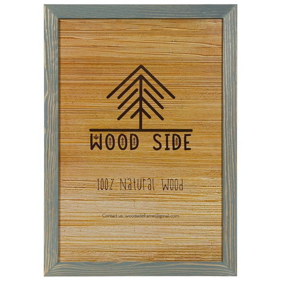 Rustic Wooden Poster Picture Frame 20x24 - Natural Solid Eco Distressed Wood for Wall Mounting Photo Frame - Grey