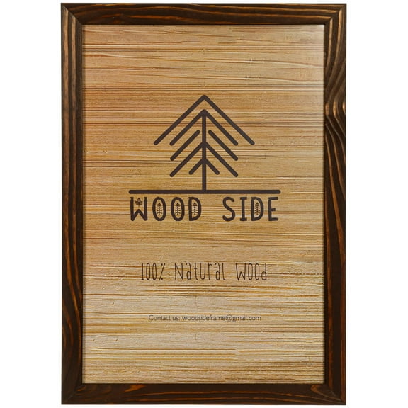 Rustic Wooden Poster Picture Frame 24x36 - Natural Solid Eco Distressed Wood for Wall Mounting Photo Frame - Brown Wenge