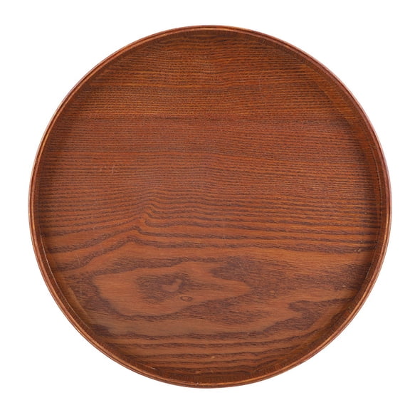 Rustic Wooden Serving Tray, Large Round Ottoman Tray with Portable and Convenient Design for Spacious Serving Size at Home and Office