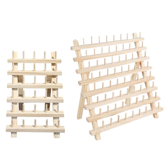 Rustic Wooden Sewing Thread Rack – Wall Mounted Spool Holder & Organizer for Embroidery Floss, Yarn & Needles, DIY Needlework Storage Shelf