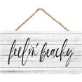 thumbnail image 1 of Rustic Wooden Sign Decor - Feelin' Beachy - Wood Plaque Home & Office Inspirational Gifts Hanging Wall Signs 6x12 IN, 1 of 5