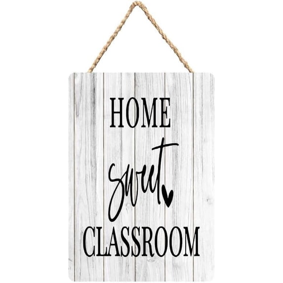 Rustic Wooden Sign Decor - Home Sweet Classroom - Wood Plaque Home & Office Inspirational Gifts Hanging Wall Signs 6x12 IN