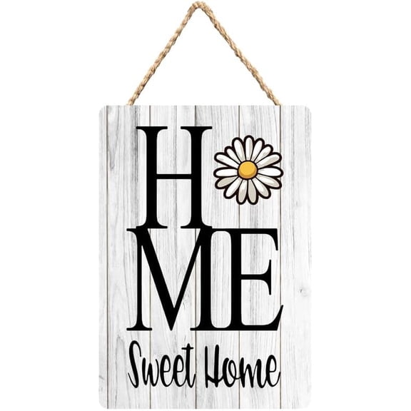 Rustic Wooden Sign Decor - Home Sweet Home Summer Sunshine - Wood Plaque Home & Office Inspirational Gifts Hanging Wall Signs 6x12 IN