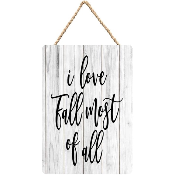 Rustic Wooden Sign Decor - I Love Fall Most Of All - Wood Plaque Home & Office Inspirational Gifts Hanging Wall Signs 6x12 IN