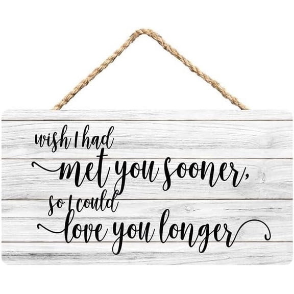 Rustic Wooden Sign Decor - I Wish I Had Met You - Wood Plaque Home & Office Inspirational Gifts Hanging Wall Signs 6x12 IN