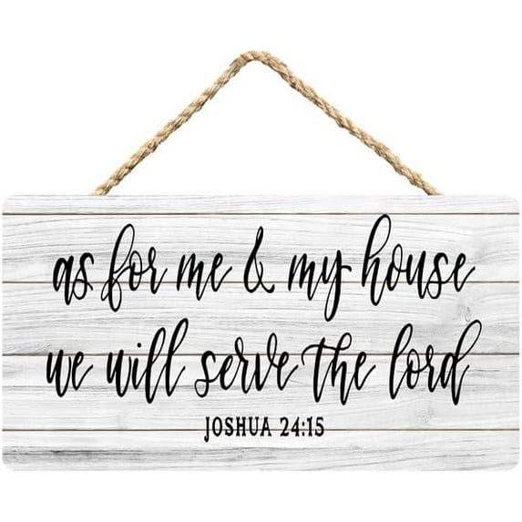 Rustic Wooden Sign Decor - We Will Serve The Lord - Wood Plaque Home & Office Inspirational Gifts Hanging Wall Signs 6x12 IN