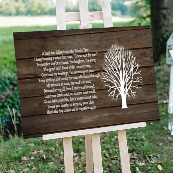 Rustic Wooden Signs A Limb Has Fallen from Our Family Tree Wood Sign Wall Art Decor Kitchen Cafe Pub Decor Gift 12x12 INCH
