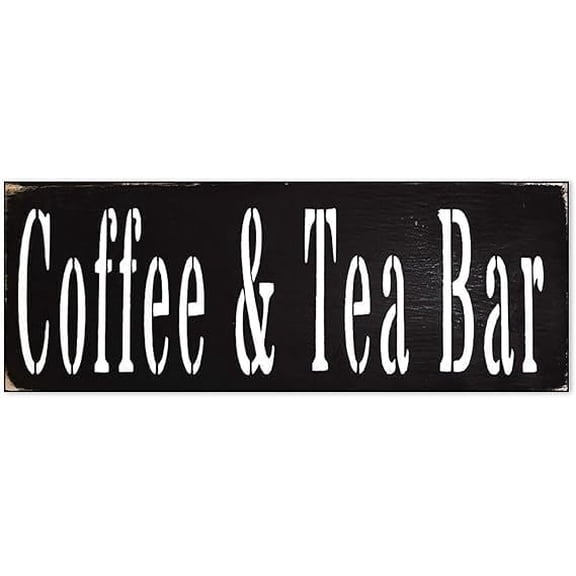 Rustic Wooden Signs Coffee Tea Bar Sign Wall Art Decor Kitchen Cafe Pub Decor Gift 6x12 INCH