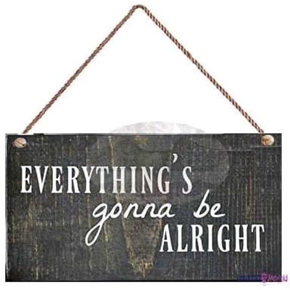 Rustic Wooden Signs Everything's Gonna Be Alright Rustic Farmhouse Style Wood Sign Wall Art Decor Kitchen Cafe Pub Decor Gift 8x12 INCH