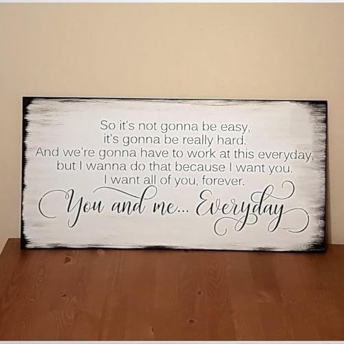 Rustic Wooden Signs So Its Not Going to Be Easy Going to Be Really Hard You and Me Everyday The Notebook Quote Sign Wall Art Decor Kitchen Cafe Pub Decor Gift 12x16 INCH