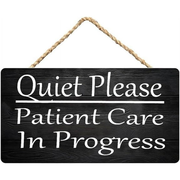 Rustic Wooden Signs For Home Quiet Please Patient Care In Progress Wood Sign Office School Clinic Salon Session Progress Spa Wall Door Plaque Decor 5x10 Inch