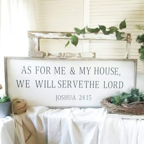 Rustic Wooden Signs As for me and My House we Will Serve The Lord I Farmhouse Style Religious Sign I Christian Sign I Joshua Sign Wall Art Decor Kitchen Cafe Pub Decor Gift 8x12 INCH