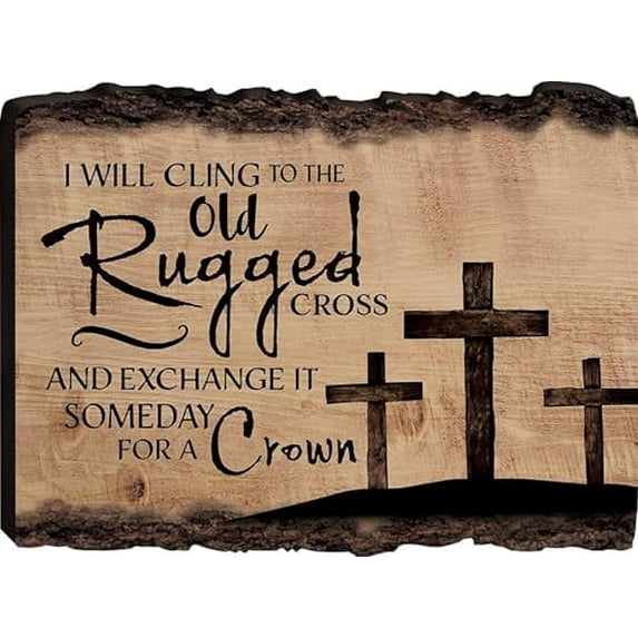 Rustic Wooden Signs I Will Cling to The Old Rugged Cross Three Crosses ...