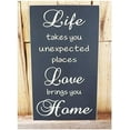 thumbnail image 1 of Rustic Wooden Signs Life Takes You Unexpected Places Love Brings You Home Choose Your Color Sign Wall Art Decor Kitchen Cafe Pub Decor Gift 8x12 INCH, 1 of 4