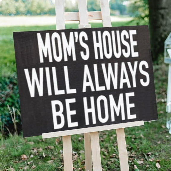 Rustic Wooden Signs Mom's House Will Always Be Home Sign, Sentimental Mom Gifts from Children Sign Wall Art Decor Kitchen Cafe Pub Decor Gift 16x12 INCH
