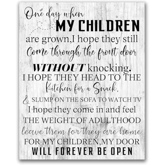 Rustic Wooden Signs One Day When My Children are Grown Parents Wood Sign Gifts for Mom Grandparent Quote Sign Wall Art Decor Kitchen Cafe Pub Decor Gift 18x12 INCH