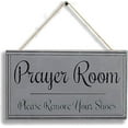 thumbnail image 1 of Rustic Wooden Signs Prayer Room Please Remove Your Shoes Sign Wall Decorative Sign Wall Art Decor Kitchen Cafe Pub Decor Gift 8x12 INCH, 1 of 4