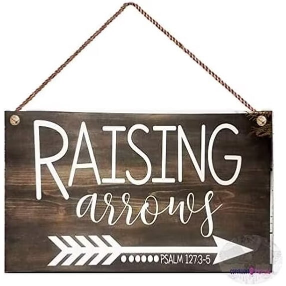 Rustic Wooden Signs/Raising Arrows Nursery Sign Wood Sign Farmhouse Decor Nursery Wall Hanging Psalm 127 Scripture Wall Art Babyshower Gift,Wood Signs Decor,Wooden Signs,8x12 INCH