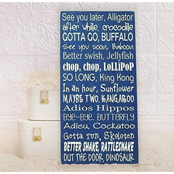 Rustic Wooden Signs See You Later Alligator Subway Art Sign Wall Art Decor Kitchen Cafe Pub Decor Gift 8x12 INCH